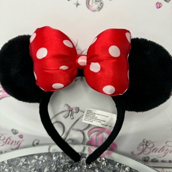 Disney ears park merch Minnie Mouse classic black with bow red polka dot white main image 4